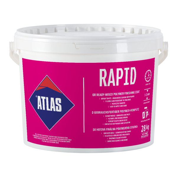 ATLAS RAPID 18kg "Gebrauchsfertiger Polymer-Feinspachtel" Verbrauch:ca :1,0 kg /1m² Pal=39