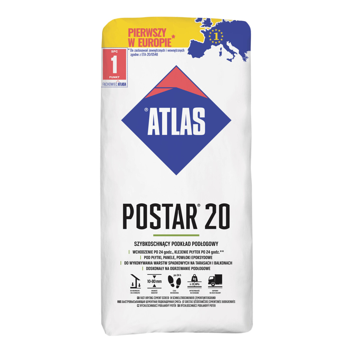 POSTAR 20 - schnelltrocknender Estrich (10-80 mm) VE=25 KG