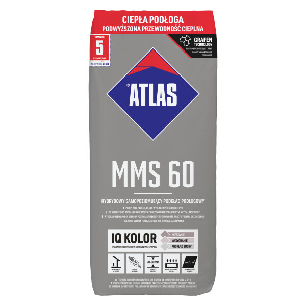 ATLAS MMS60 - Hybrider selbstnivellierender Estrich 25kg (20-60mm) Pal=48