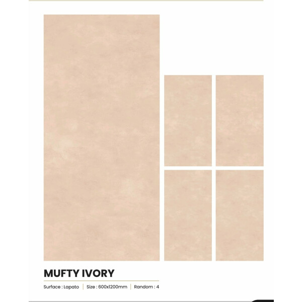 VE=1,44m² - Mufty Ivory Lappato 1.Wahl Fliese -  60x120x0,9 cm (1 Palet=46,08m²) "AS-CERAMICA"